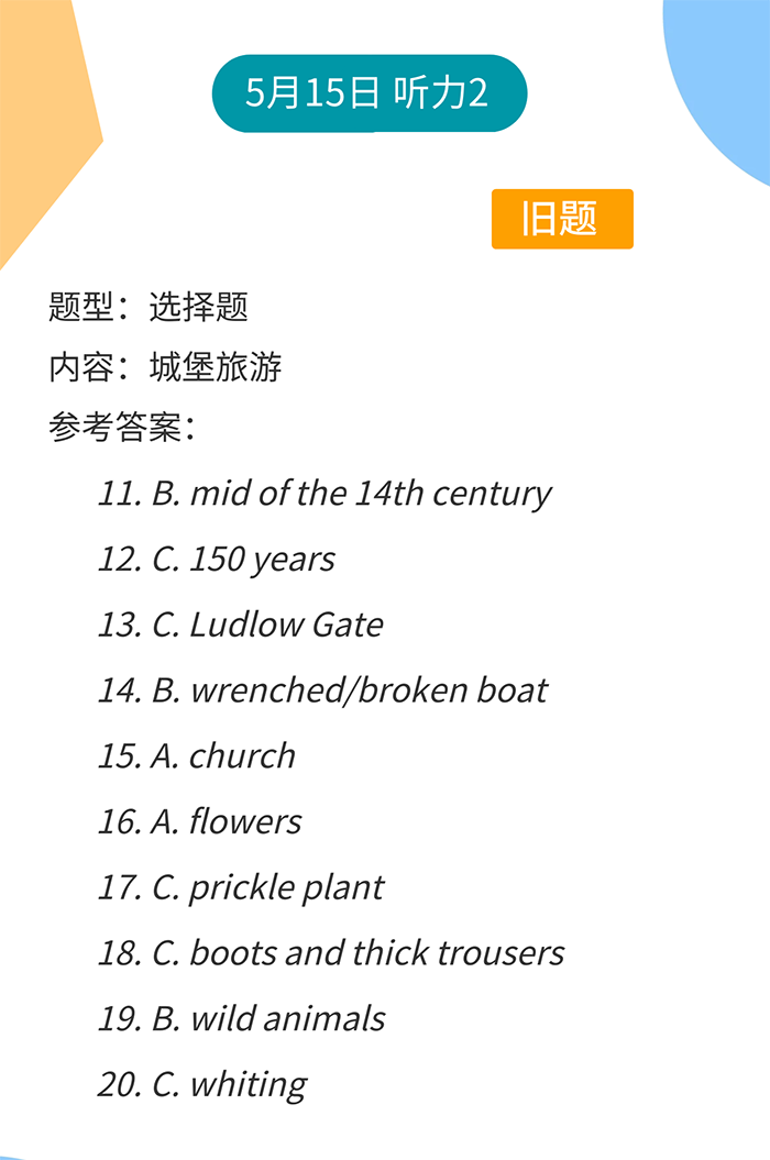 2021年5月15日雅思考试真题机经